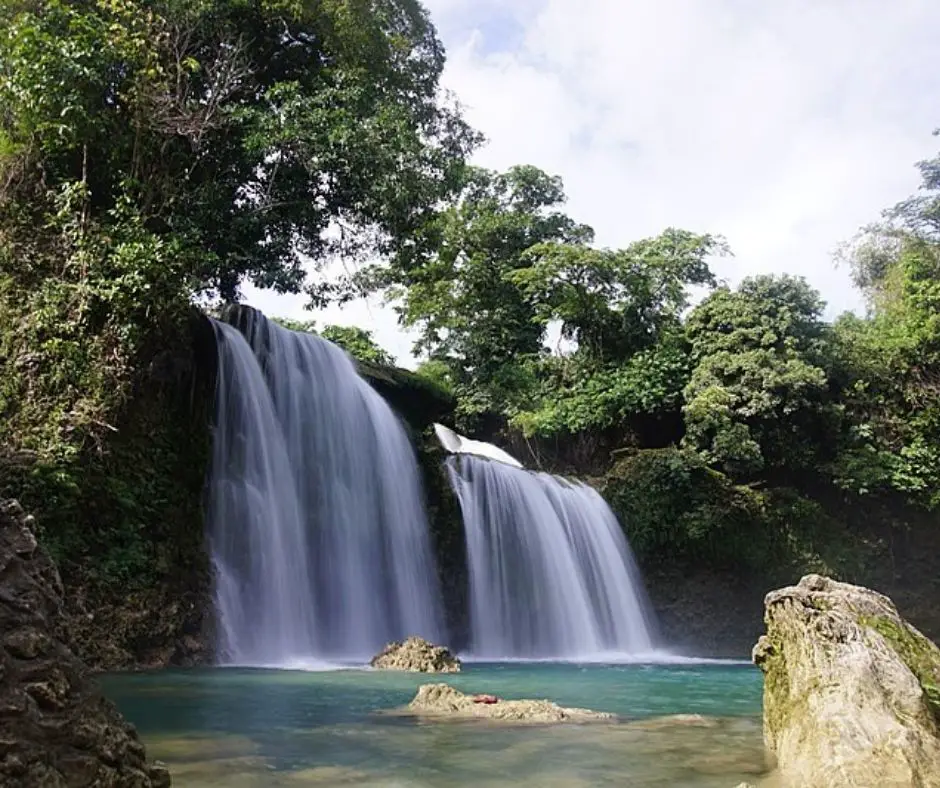 Photo of Waferfalls with shallow pool at Bolinao Falls in Pangasinan Philippines