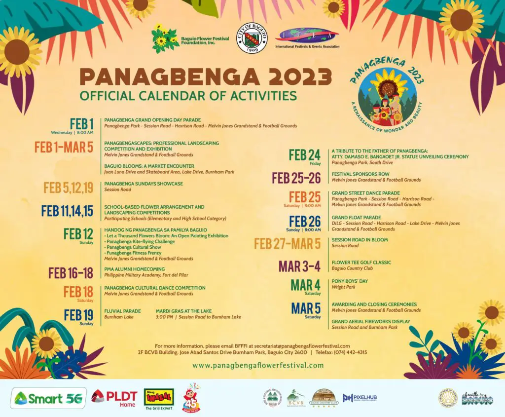 Poster of Panagbenga 2023 Official Calendar of Events and Activities