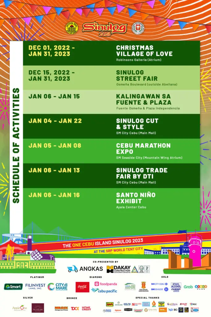 Official Event Calendar for the Sinulog Festival in 2023