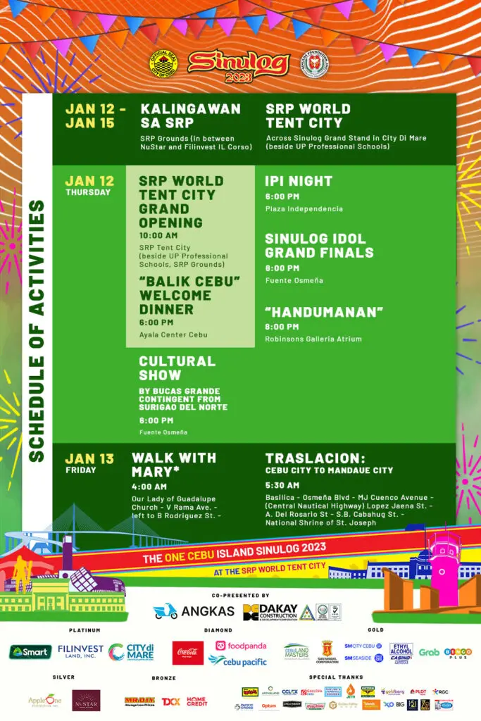 Official Event Calendar for the Sinulog Festival in 2023