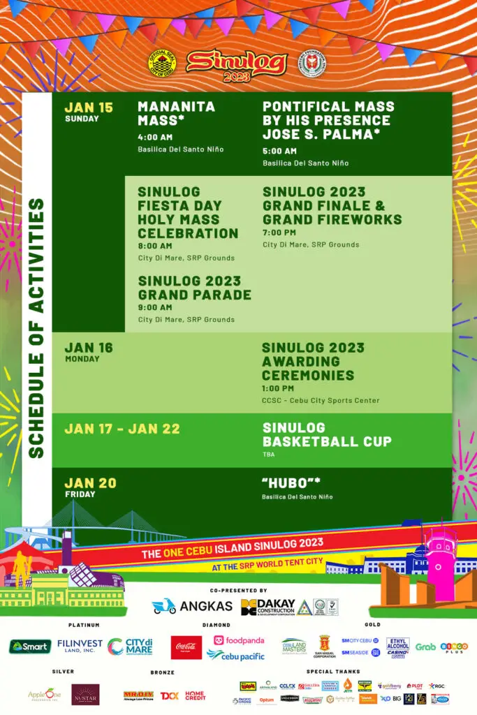 Official Event Calendar for the Sinulog Festival in 2023