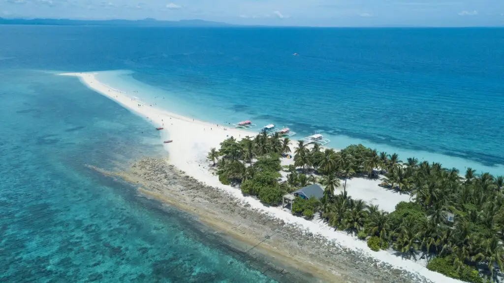 drone photography of the famous kalanggaman island beach camping ground