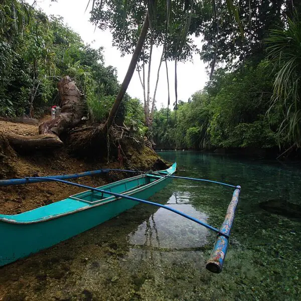 A captivating view of the magical Hinatuan Enchanted River in the Philippines.