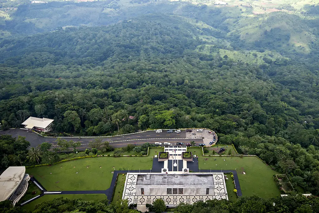 Aerial View of Mount Samat National Shrine - A Historic Landmark in Bataan, Philippines