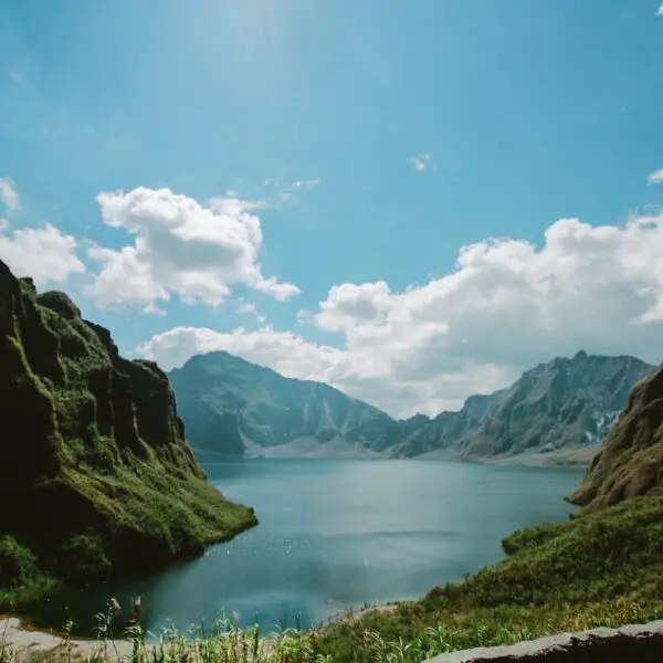 Scenic view of the crater lake at Mount Pinatubo.